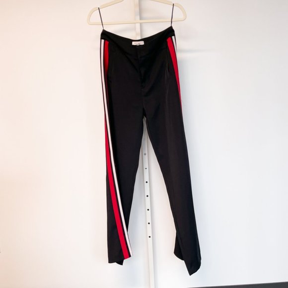 Black with Red Striped Honey Punch Track Pants - Picture 1 of 4
